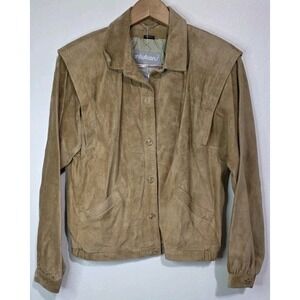NEW Vintage Intuitions Jacket Coat Women 10 Suede Leather Western 80s Bomber